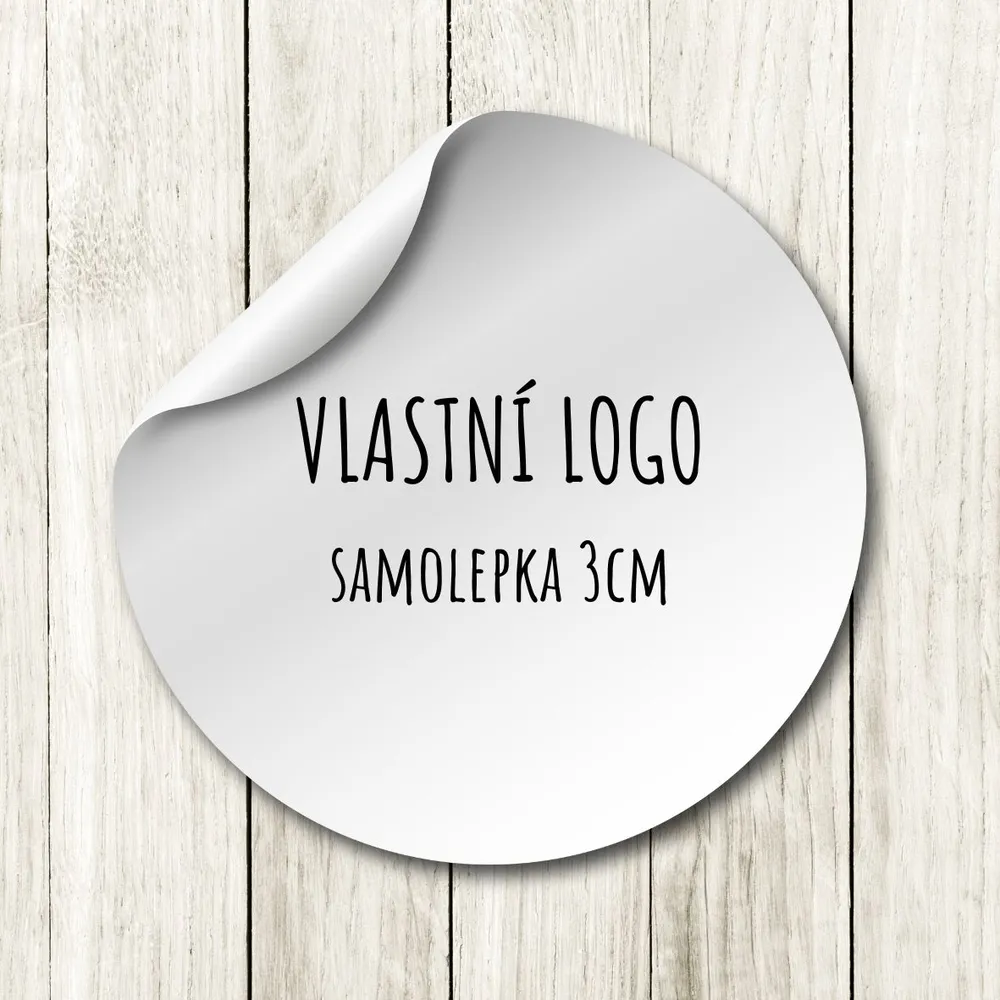 VLASTNÍ LOGO- Samolepka o průměru 3cm