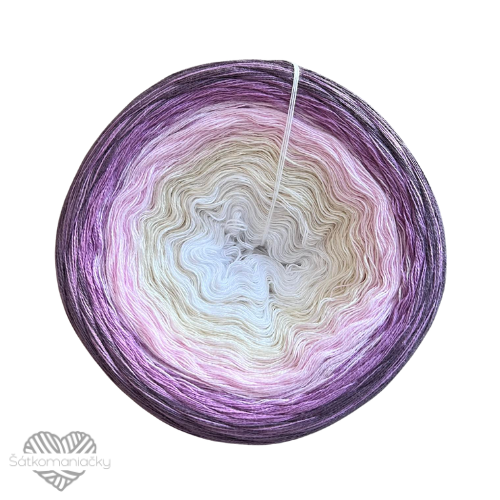 Příze Duhovka- bílá- smetanová- baby růžová- starorůžová- pastelově fialová