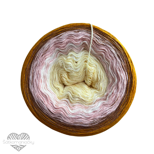 Příze Duhovka- světle žlutá- smetanová- broskvová- mokka- hořčice
