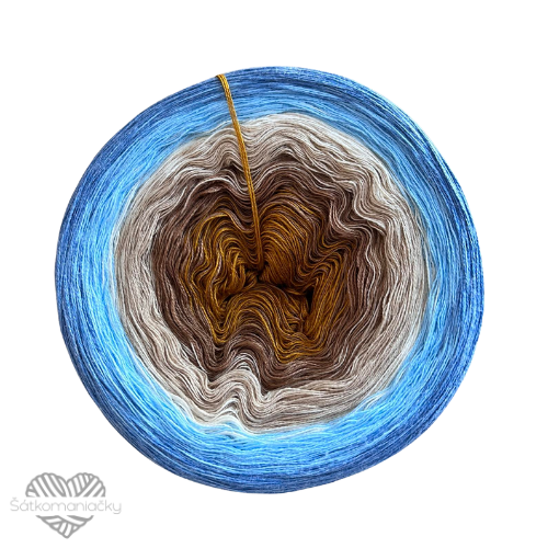 Příze Duhovka- hořčice- mokka- béžová- smetanová- světle modrá- jeansová