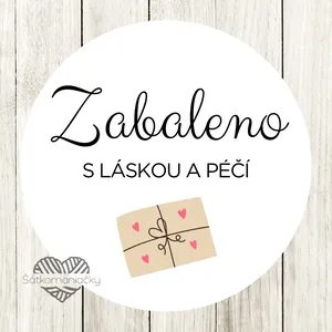 Samolepky- ZABALENO S LÁSKOU A PÉČÍ