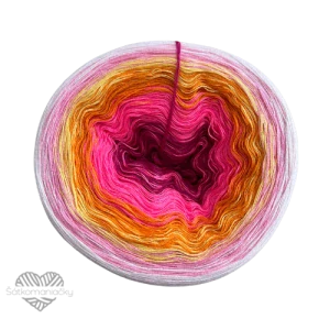 Příze Duhovka- malinová- neon růžová- oranžová- žlutá- růžová- baby růžová