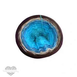 Příze Duhovka- opál- tyrkys- světle petrolejová- béžová- čokoláda- vínová