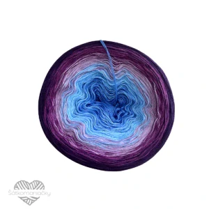 Příze Duhovka- modrá- světle modrá- světle fialová- fialová- tmavě fialová